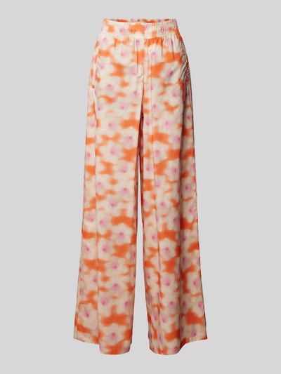 Drykorn Broek met bloemenmotief, model 'CEILING' Oranje - 2