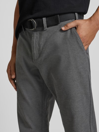 MCNEAL Slim Fit Chino mit Gürtel Dunkelgrau 3