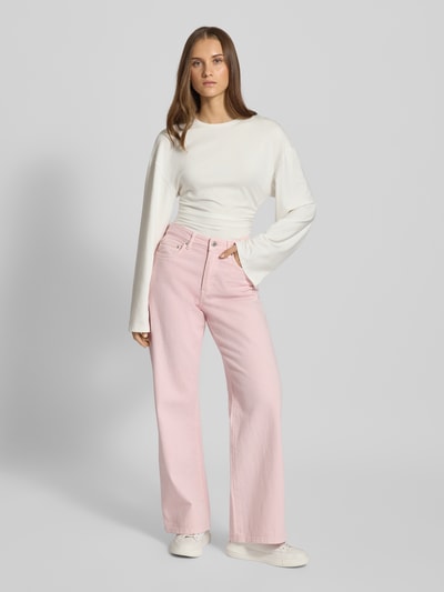 Gina Tricot Longsleeve mit Rundhalsausschnitt Ecru 1