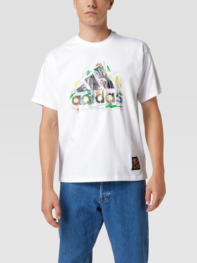 ADIDAS SPORTSWEAR T-shirt met logoprint, model 'PRIDE TEE' Wit - 4