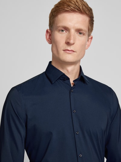 Jake*s Slim fit zakelijk overhemd met stretch Marineblauw - 3