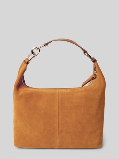 Marc O'Polo Crossbody Bag aus weichem Velours-Rindleder mit golden glänzenden Details Camel 4