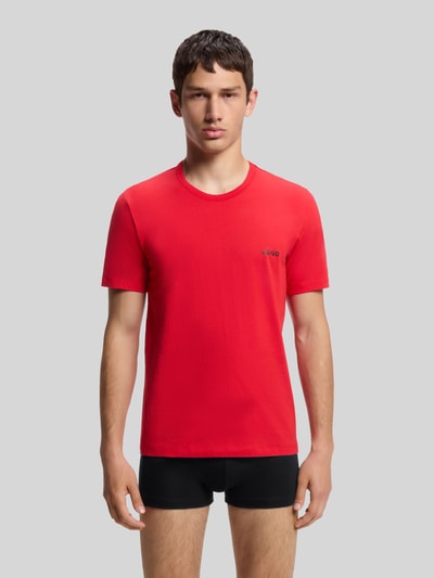 HUGO Regular fit t-shirtset van puur katoen model 'T-SHIRT RN TRIPLET P' Rood - 2