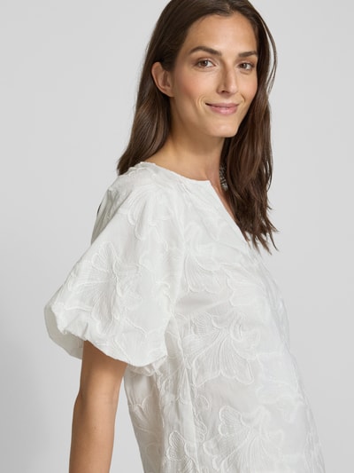 comma Relaxed Fit Blusenshirt mit Allover-Stickerei Offwhite 3