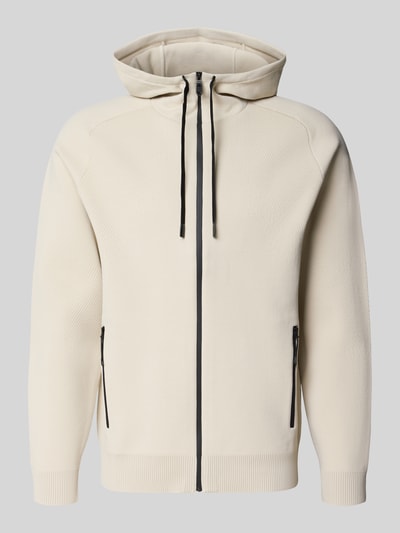 BOSS Green Strickjacke mit Kapuze Modell 'KN_Travel HD' Offwhite 1