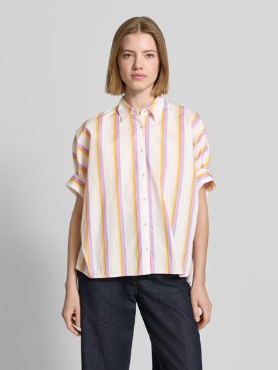 Emily Van den Bergh Relaxed Fit Bluse im Allover-Look Weiss 4