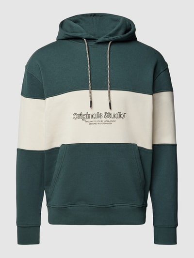 Jack & Jones Hoodie mit Label-Print Modell 'LAKEWOOD' Dunkelgruen 2