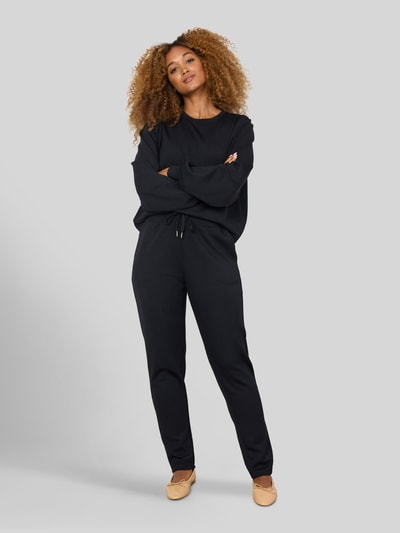 Soyaconcept Spodnie dresowe o kroju regular fit z mieszanka modalu model 'SC-BANU 157' Czarny 1