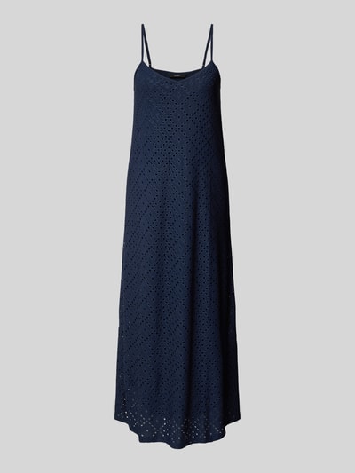 Vero Moda Midi-jurk met broderie anglaise, model 'TASSA' Marineblauw - 2