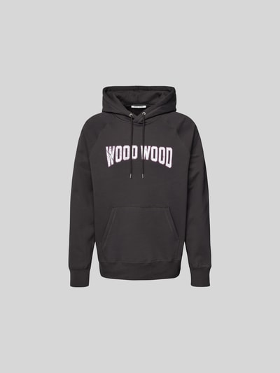 WOOD WOOD Oversized Hoodie mit Label-Print Anthrazit 1