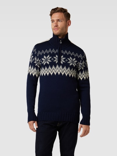 Dale of Norway Gebreide pullover met opstaande kraag, model 'Myking' Marineblauw - 4