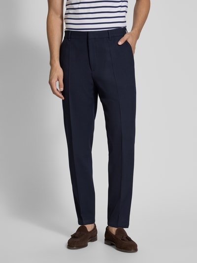 BOSS Regular fit van scheerwolmix, model 'PERIN' Marineblauw - 4