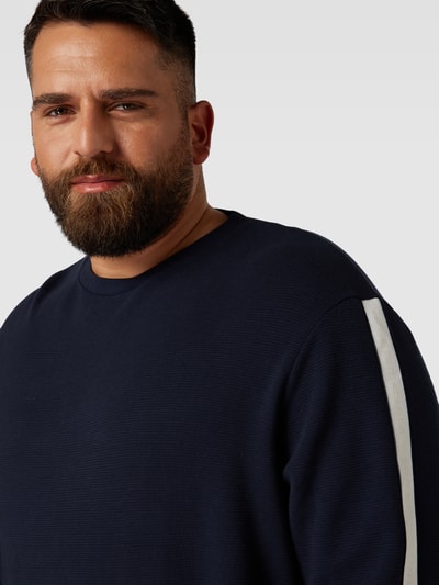 Tommy Hilfiger Big & Tall PLUS SIZE Sweatshirt mit Kontraststreifen Marine 3