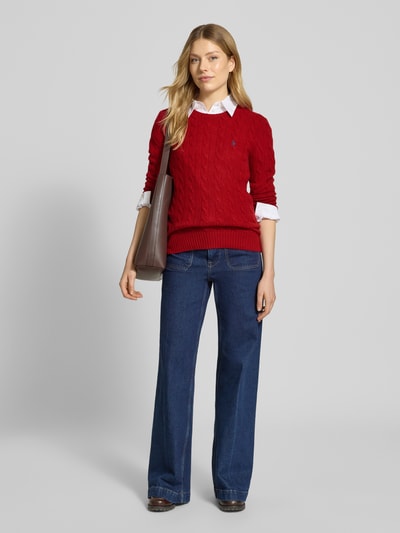 Polo Ralph Lauren Gebreide pullover van een mix van wol en kasjmier, model 'JULIANNA' Rood - 1