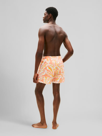 Tommy Hilfiger Regular Fit Badeshorts mit Allover-Muster Orange 5
