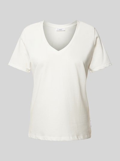 Marc O'Polo Denim T-shirt z dekoltem w serek Złamany biały 2