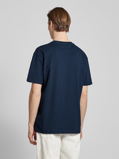 Tommy Jeans Regular fit T-shirt met labelstitching Marineblauw - 5