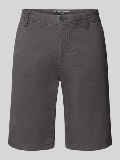 Tom Tailor Slim Fit Bermudas aus Baumwoll-Mix Anthrazit 2