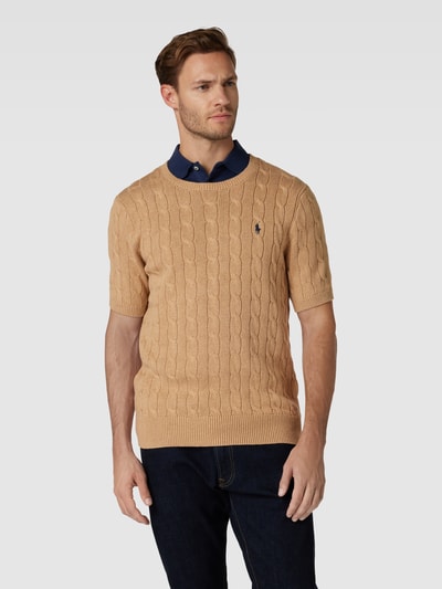 Polo Ralph Lauren Gebreid shirt met kabelpatroon Camel - 4