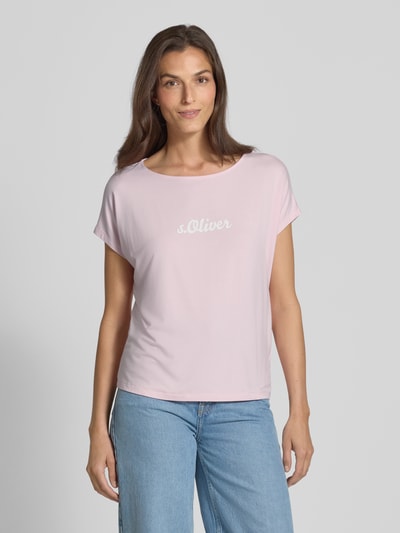 s.Oliver RED LABEL Loose fit T-shirt met extra brede schouders Roze - 4