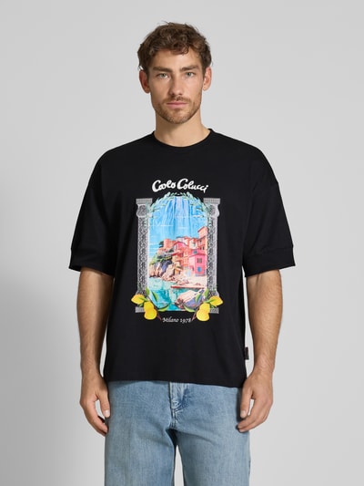 CARLO COLUCCI Oversized T-Shirt mit Label-Print Black 4