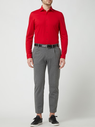 OLYMP No. Six Super Slim Fit Business-Hemd aus Jersey Rot 1