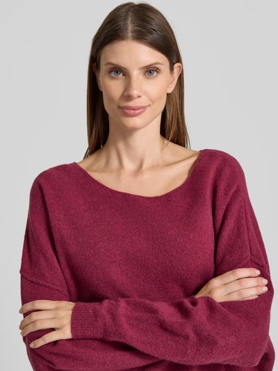 American Vintage Strickpullover mit U-Boot-Ausschnitt Modell 'DAMSVILLE' Bordeaux Melange 3