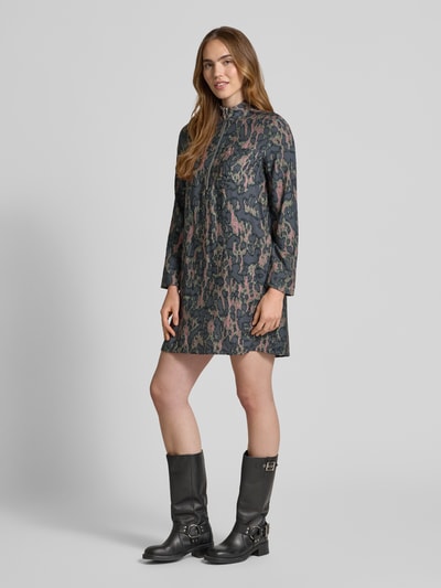 JAKE*S STUDIO WOMAN Knielange jurk van viscosemix met schipperskraag Bordeaux - 1