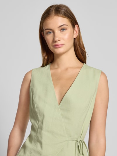 LeGer by Lena Gercke Gilet van viscose met V-hals, model 'Emelie' Rietgroen - 3