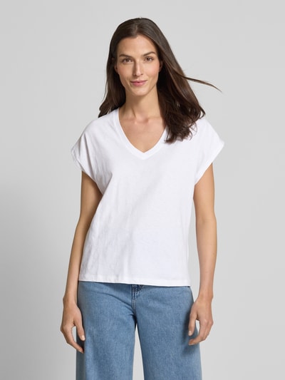 Scotch & Soda T-Shirt mit V-Ausschnitt Weiss 4