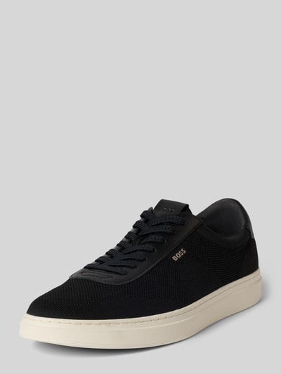 BOSS Low Top Sneaker mit Echtleder-Besatz Modell 'KIERAN' Black 1