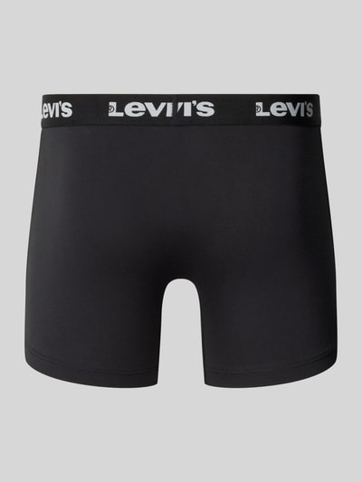 Produktfoto, Pant & Trunk mit elastischem Label-Bund im 6er-Pack Modell 'LOGO BOXER' von Levi's®, schwarze glatte Oberfläche, Herren Pant & Trunk von Levi's®.
