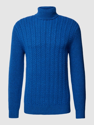 Esprit Collection Sweter z dzianiny z golfem Królewski niebieski 2