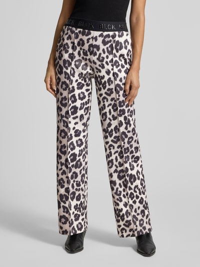 s.Oliver BLACK LABEL Straight leg broek met elastische band Zand - 4