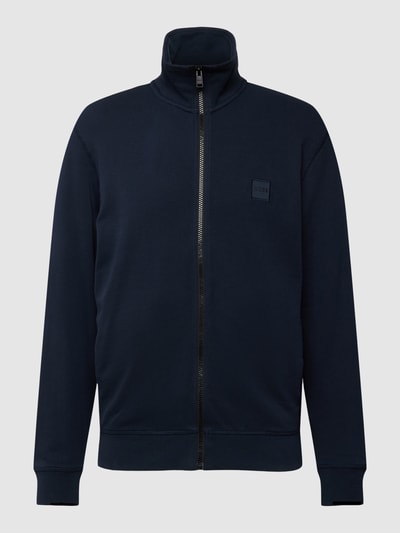 BOSS Orange Sweatjack met labeldetail, model 'Zestart' Donkerblauw - 2