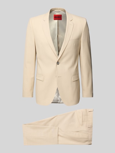 HUGO Slim Fit Anzug mit Pattentaschen Modell 'Arti/Hesten232X' Beige 2