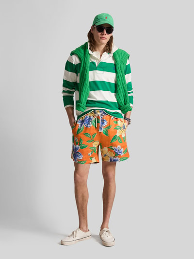 Polo Ralph Lauren Regular Fit Badehose aus reinem Leinen Orange 1
