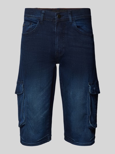 Blend Korte regular fit cargobroek in denimlook Marineblauw - 2