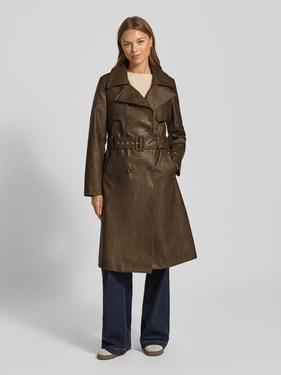 Guess Trencz z paskiem w talii model ‘CARMEN’ Ciemnobrązowy 4