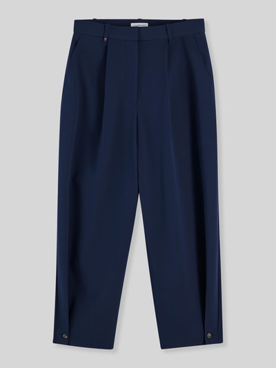 Tommy Hilfiger Spodnie z zakładkami w pasie o kroju barrel fit z mieszanki wiskozy Granatowy 2