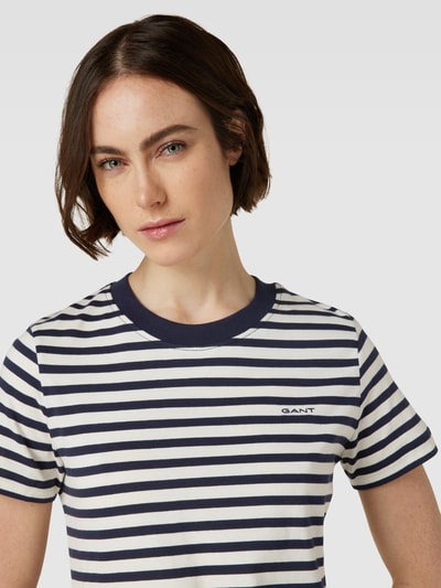 Gant T-Shirt mit Streifenmuster Marine 3