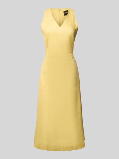 BOSS Orange Midikleid mit V-Ausschnitt Modell 'Dasico' GELB 2