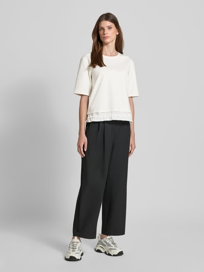 Marc Cain T-Shirt aus Modal-Mix mit Schleifen-Details Offwhite 1
