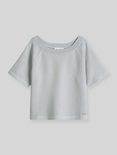 Produktfoto, Regular Fit Sweatshirt aus reiner Baumwolle von Marc O'Polo, Optik: Unifarben, Label-Print, Rundhals, Kurzarm, Rumpfabschluss: Gerippt