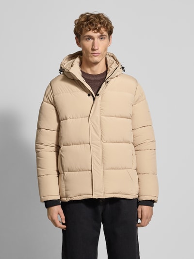 Pepe Jeans Regular Fit Steppjacke mit abnehmbarer Kapuze Modell 'JOBIAS' Beige 4