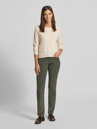 Brax Spodnie sztruksowe o kroju slim fit z 5 kieszeniami model ‘Carola’ Ciemnozielony 1