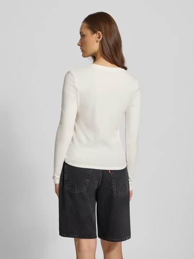 ONLY Slim Fit Langarmshirt aus Baumwoll-Mix Modell 'RILEY' Offwhite 5
