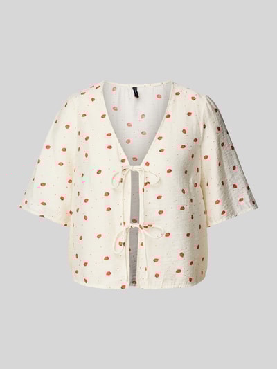 Vero Moda Regular Fit Bluse aus Viskose-Mix Modell 'ODETTE' Weiss 2