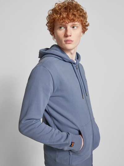 Superdry Sweatjack met labelstitching Rookblauw - 3