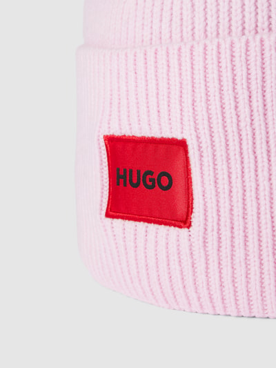 HUGO Beanie mit Label-Detail Modell 'Saffa' Rose 2